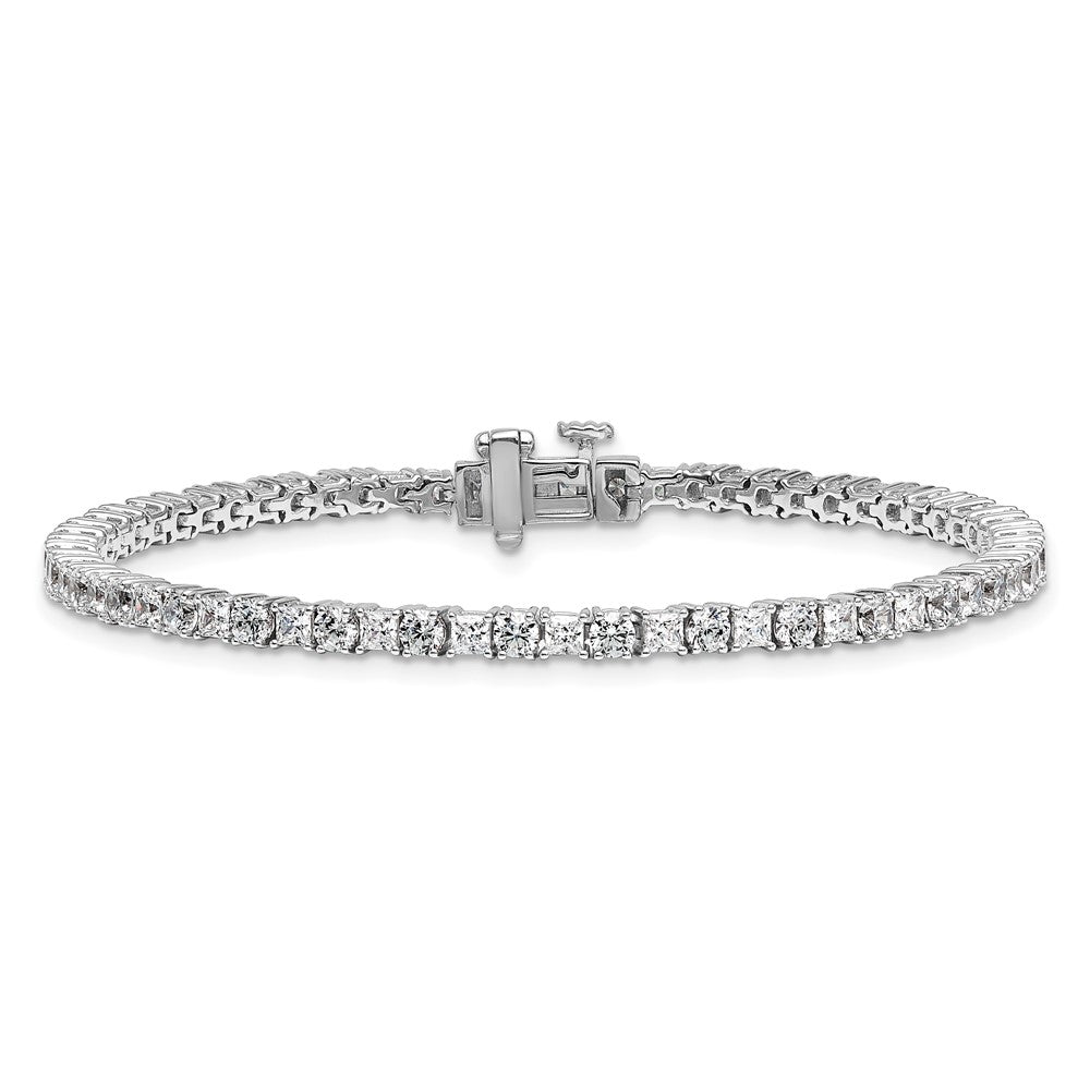 14kw 5ct Lab Grown Dia VS+ F+ Comp Princess/Round Tennis Bracelet