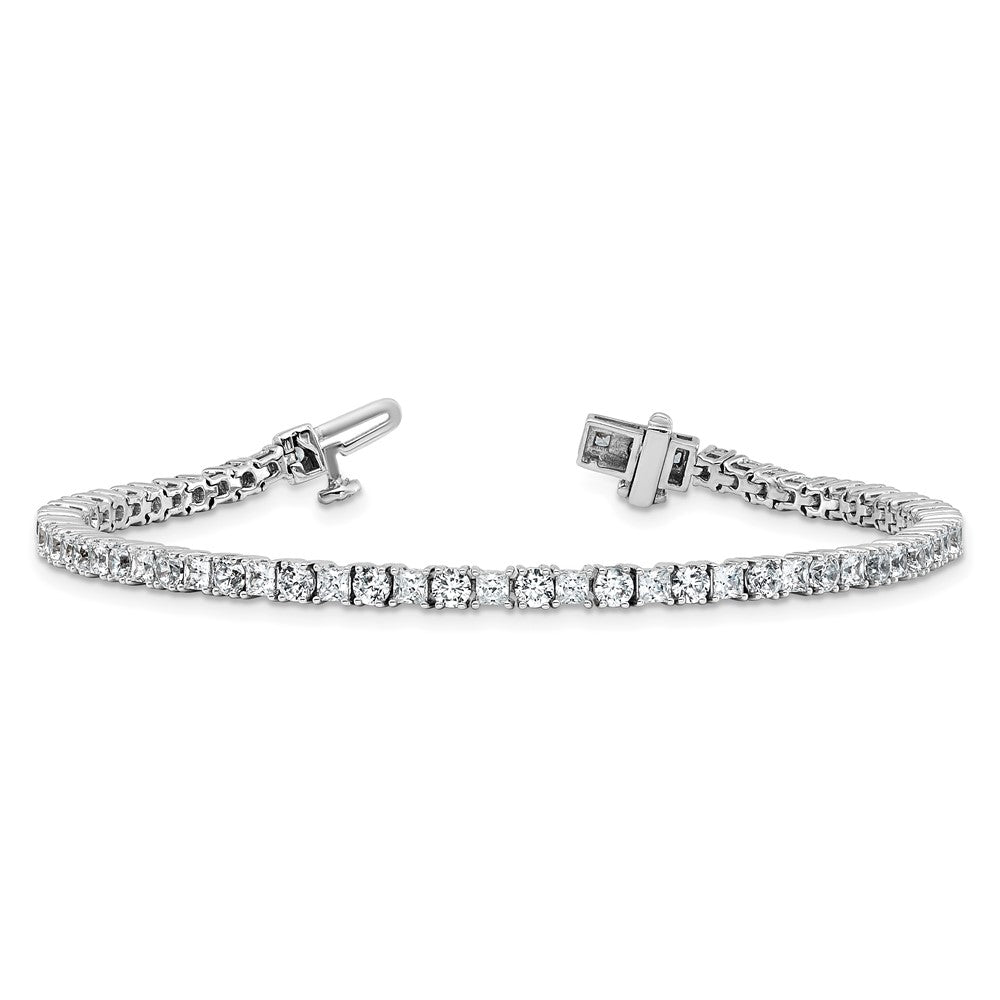 14kw 5ct Lab Grown Dia VS+ F+ Comp Princess/Round Tennis Bracelet