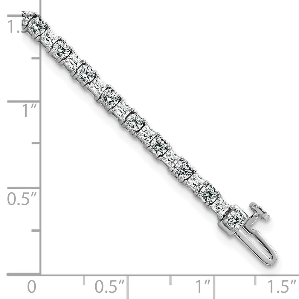 14kw 5ct Lab Grown Dia VS+ F+ Comp Princess/Round Tennis Bracelet