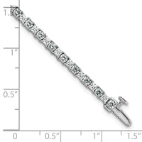 14kw 5ct Lab Grown Dia VS+ F+ Comp Princess/Round Tennis Bracelet