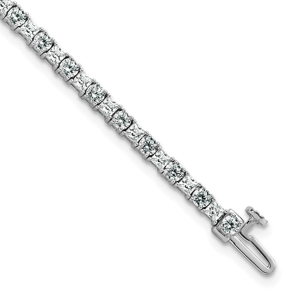 14kw 5ct Lab Grown Dia VS+ F+ Comp Princess/Round Tennis Bracelet