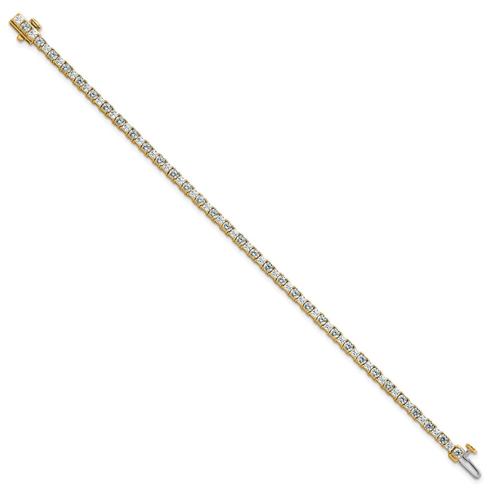 14k 5ct Lab Grown Dia VS/SI+ G+ Comp Princess/Round Tennis Bracelet