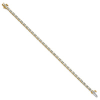 14k 5ct Lab Grown Dia VS/SI+ G+ Comp Princess/Round Tennis Bracelet