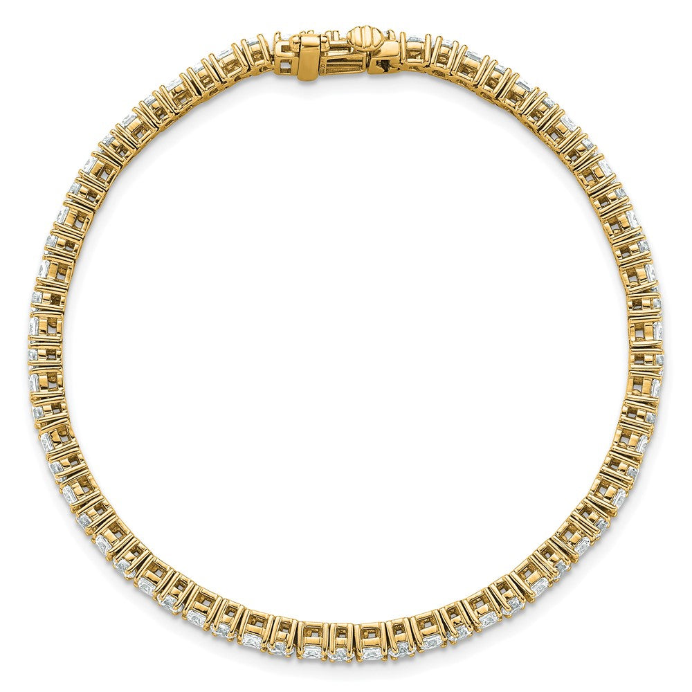 14k 5ct Lab Grown Dia VS/SI+ G+ Comp Princess/Round Tennis Bracelet