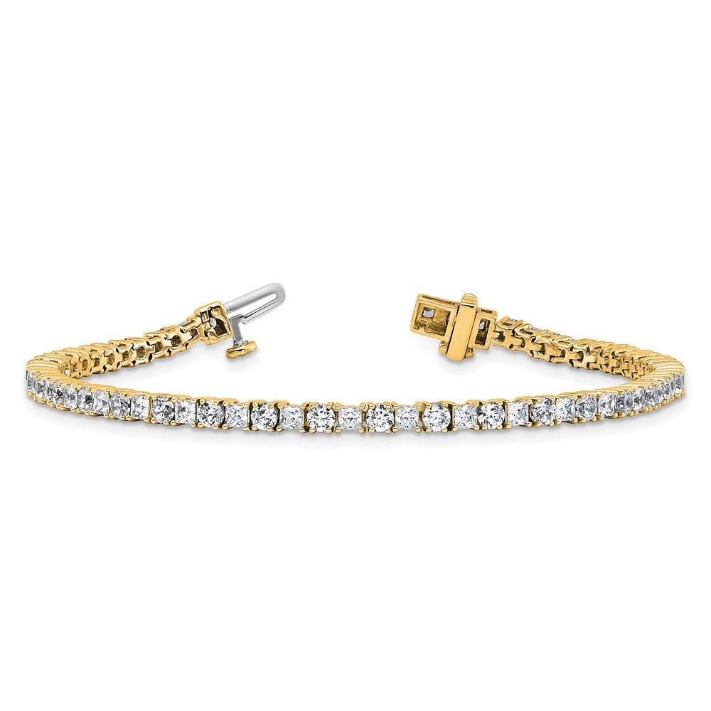 14k 5ct Lab Grown Dia VS/SI+ G+ Comp Princess/Round Tennis Bracelet
