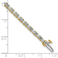 14k 5ct Lab Grown Dia VS/SI+ G+ Comp Princess/Round Tennis Bracelet