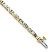 14k 5ct Lab Grown Dia VS/SI+ G+ Comp Princess/Round Tennis Bracelet