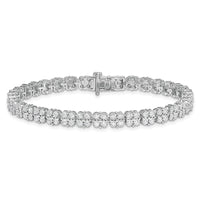 SS Rh-Plated 2ct Lab Grown Dia VS/SI+ G+ Comp Fashion Tennis Bracelet