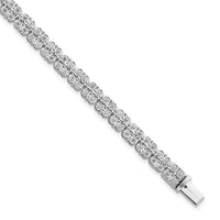 SS Rh-Plated 2ct Lab Grown Dia VS/SI+ G+ Comp Fashion Tennis Bracelet