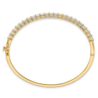 14k 4 1/6ct Lab Grown Diamond VS+ F+ Complete Hinged Bangle