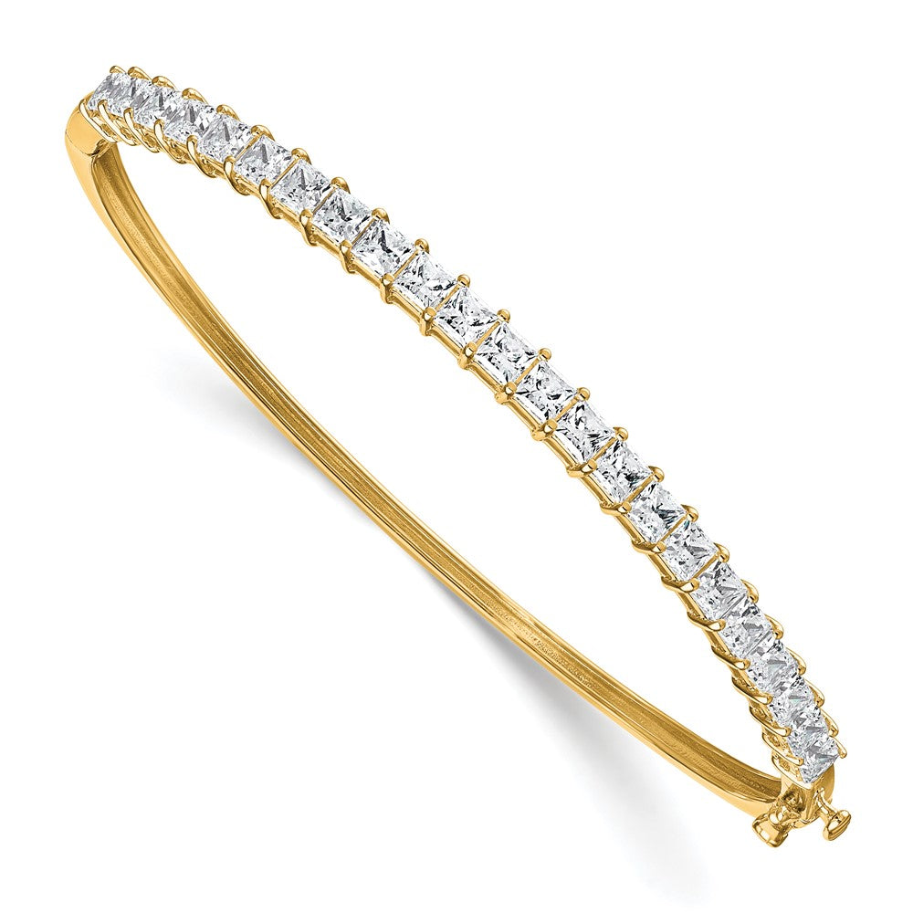 14k 4 1/6ct Lab Grown Diamond VS+ F+ Complete Hinged Bangle