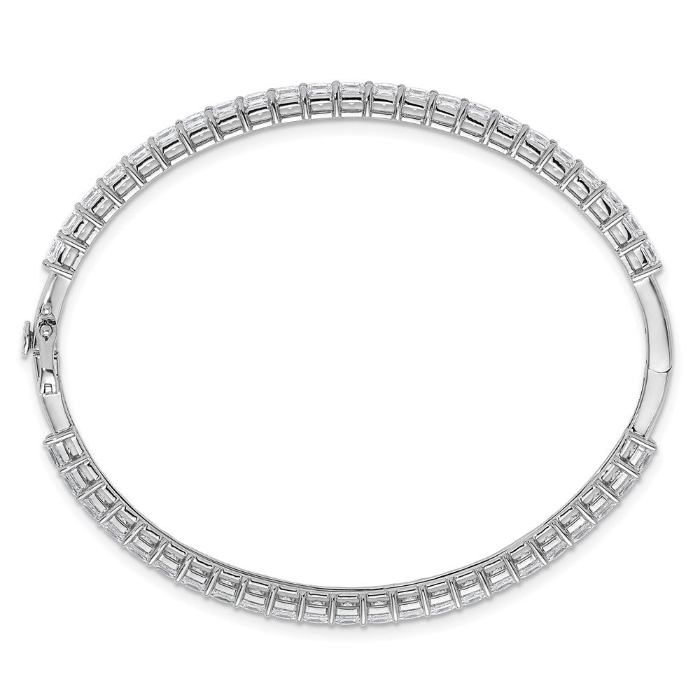 14k White Gold 8 1/3ct Lab Grown Diamond VS+ F+ Complete Hinged Bangle