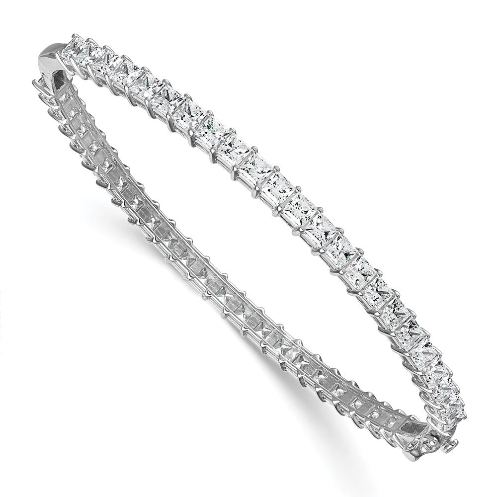14k White Gold 8 1/3ct Lab Grown Diamond VS+ F+ Complete Hinged Bangle