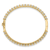14k 7 1/4ct Lab Grown Diamond VS+ F+ Complete Hinged Bangle