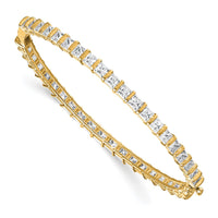 14k 7 1/4ct Lab Grown Diamond VS+ F+ Complete Hinged Bangle