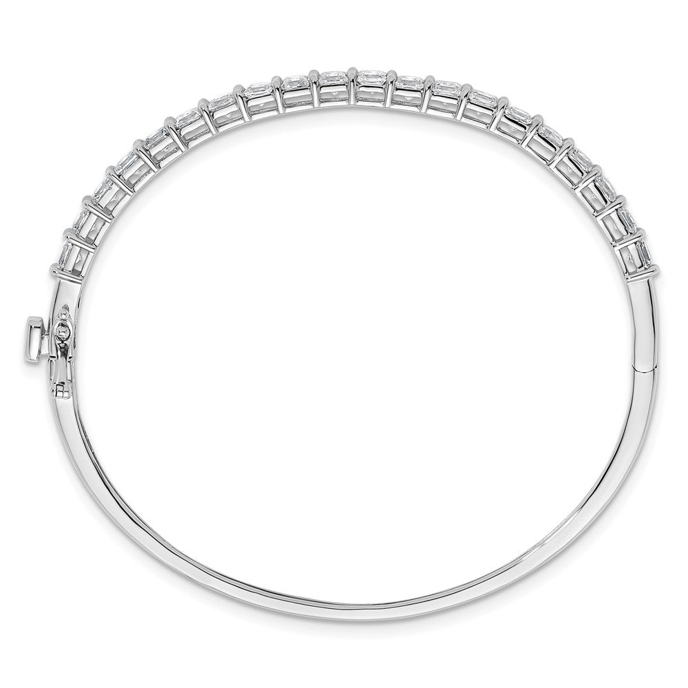 14k White Gold 3 5/8ct Lab Grown Diamond VS+ F+ Complete Hinged Bangle