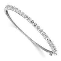 14k White Gold 3 5/8ct Lab Grown Diamond VS+ F+ Complete Hinged Bangle
