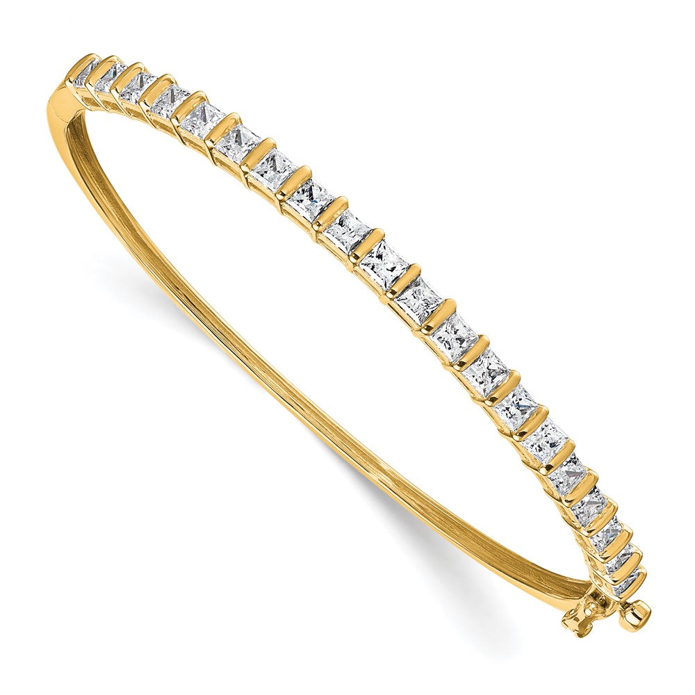 14k 3 5/8ct Lab Grown Diamond VS+ F+ Complete Hinged Bangle