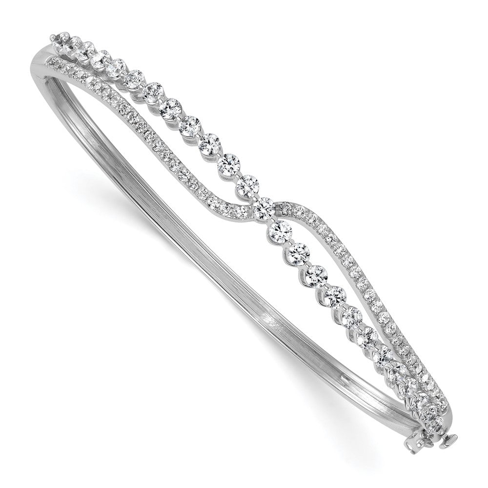 14k White Gold 2 1/8ct Lab Grown Diamond VS+ F+ Complete Bangle