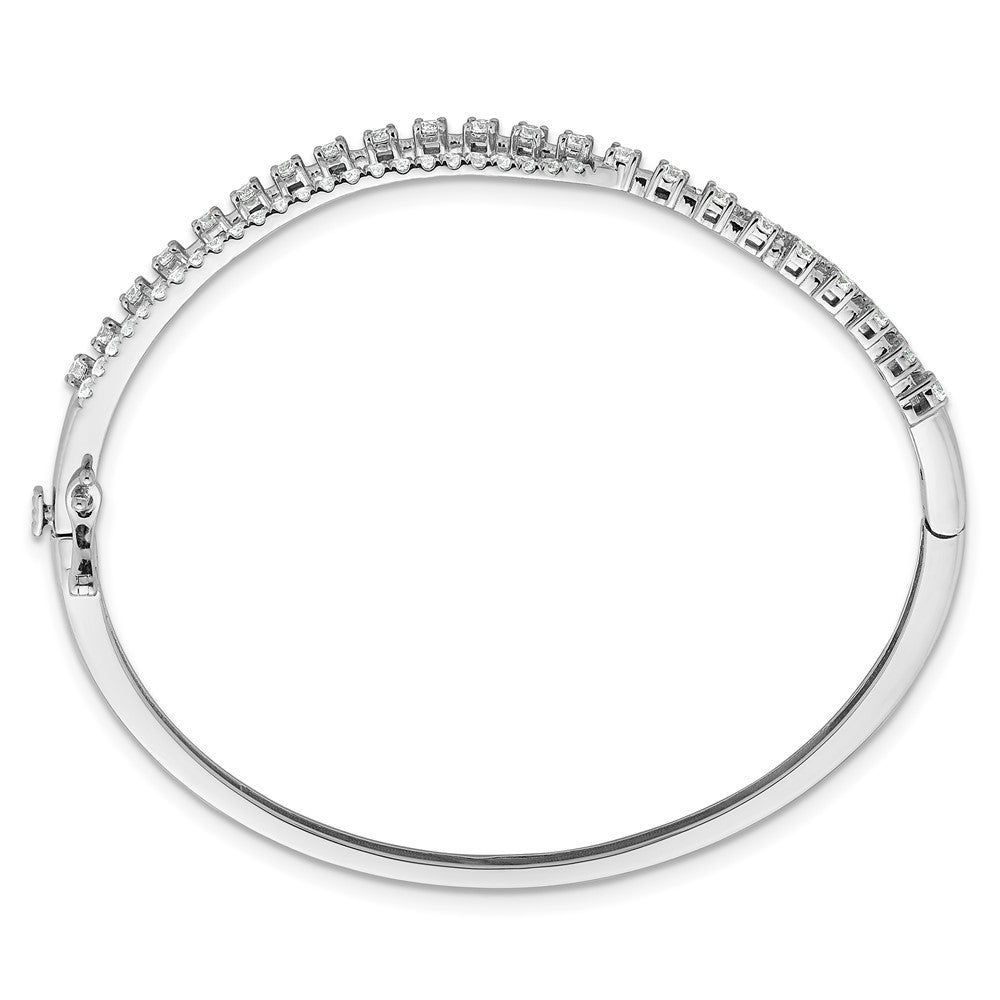 14k White Gold 1 3/8ct Lab Grown Diamond VS+ F+ Complete Bangle