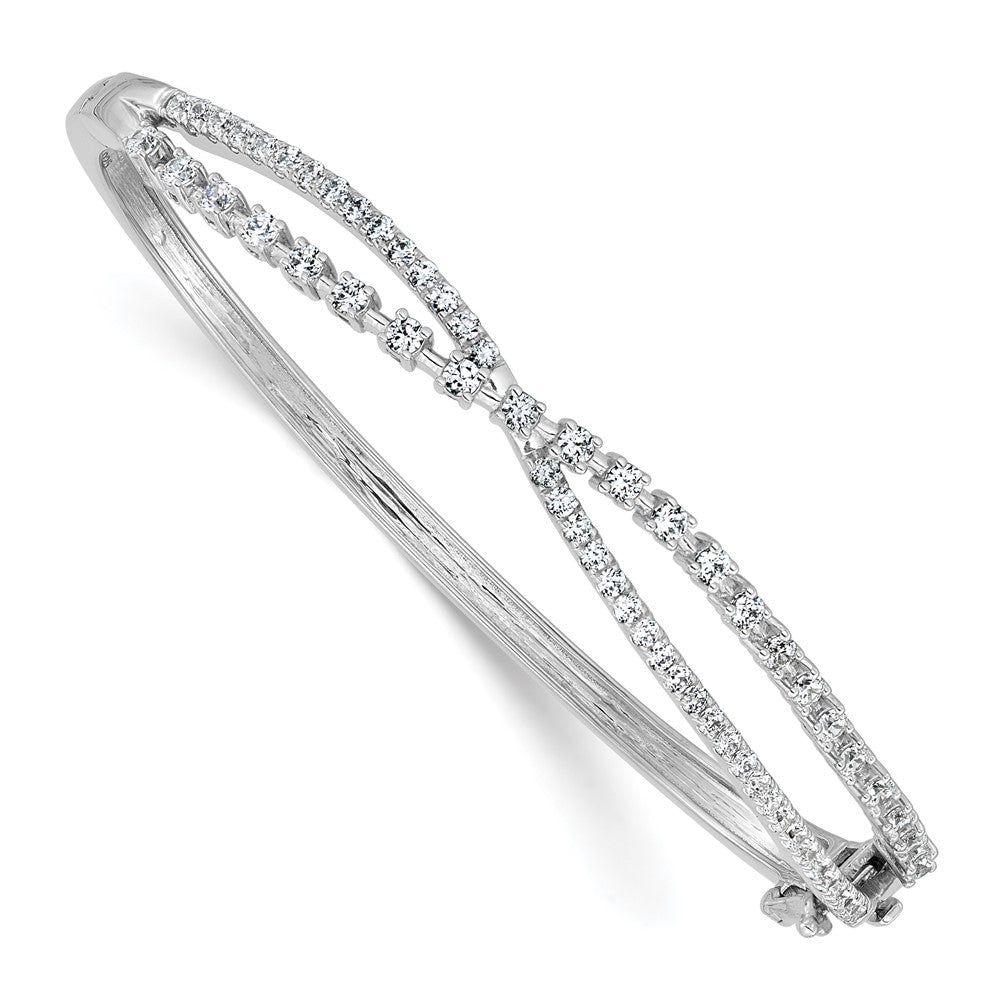 14k White Gold 1 3/8ct Lab Grown Diamond VS+ F+ Complete Bangle