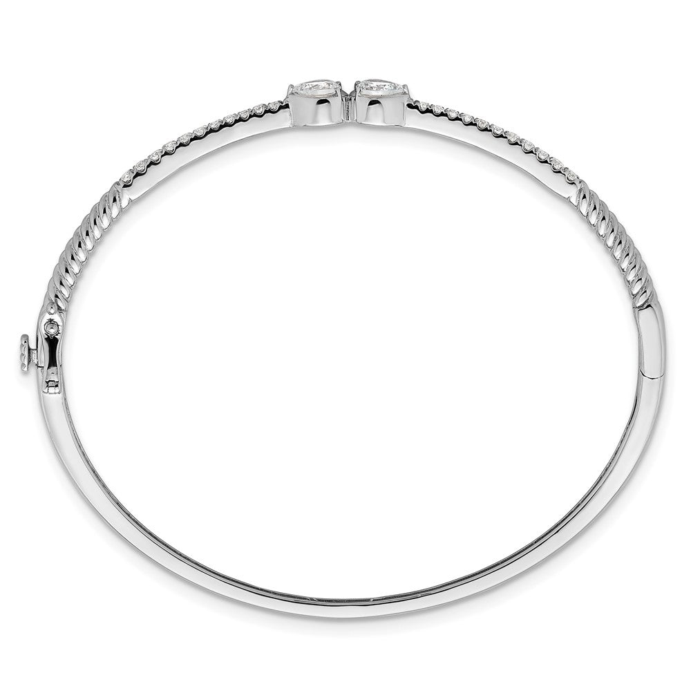 14k White Gold 3/4ct Lab Grown Diamond VS+ F+ Complete Bangle