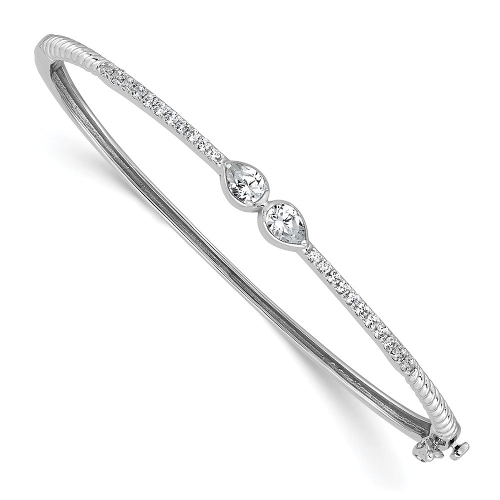 14k White Gold 3/4ct Lab Grown Diamond VS+ F+ Complete Bangle