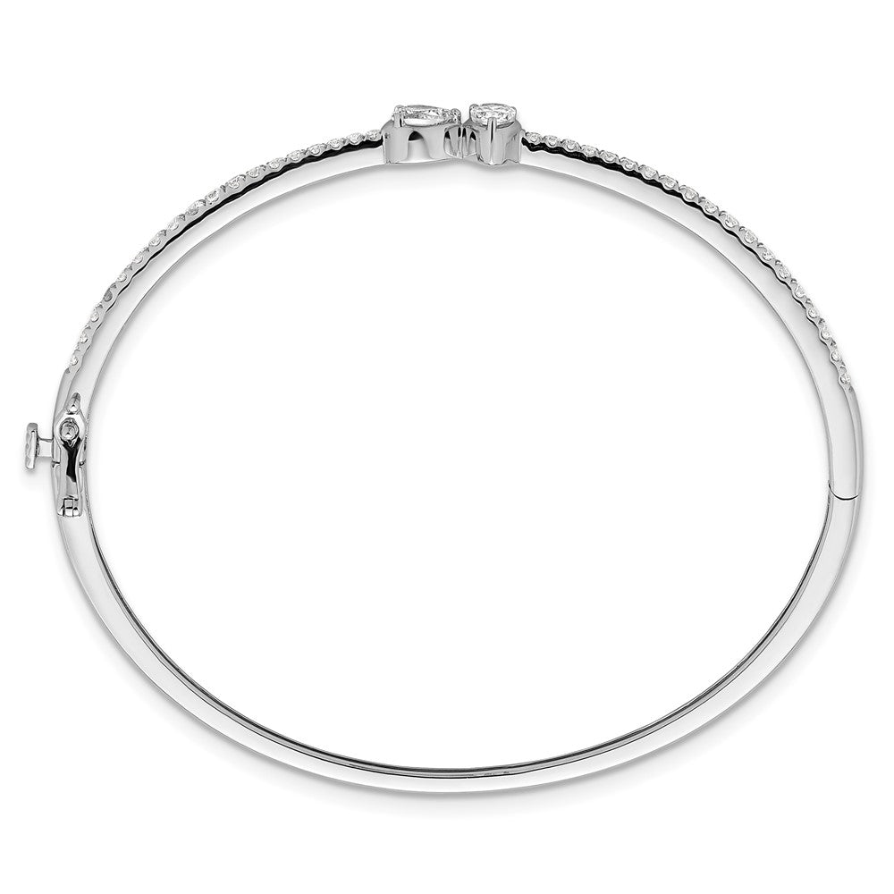14k White Gold 1 1/6ct Lab Grown Diamond VS+ F+ Complete Bangle