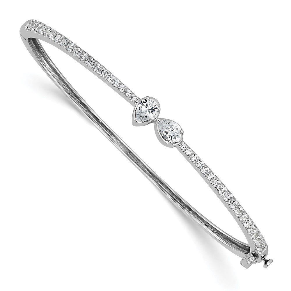 14k White Gold 1 1/6ct Lab Grown Diamond VS+ F+ Complete Bangle