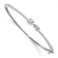 14k White Gold 2ct Lab Grown Diamond VS+ F+ Complete Bangle