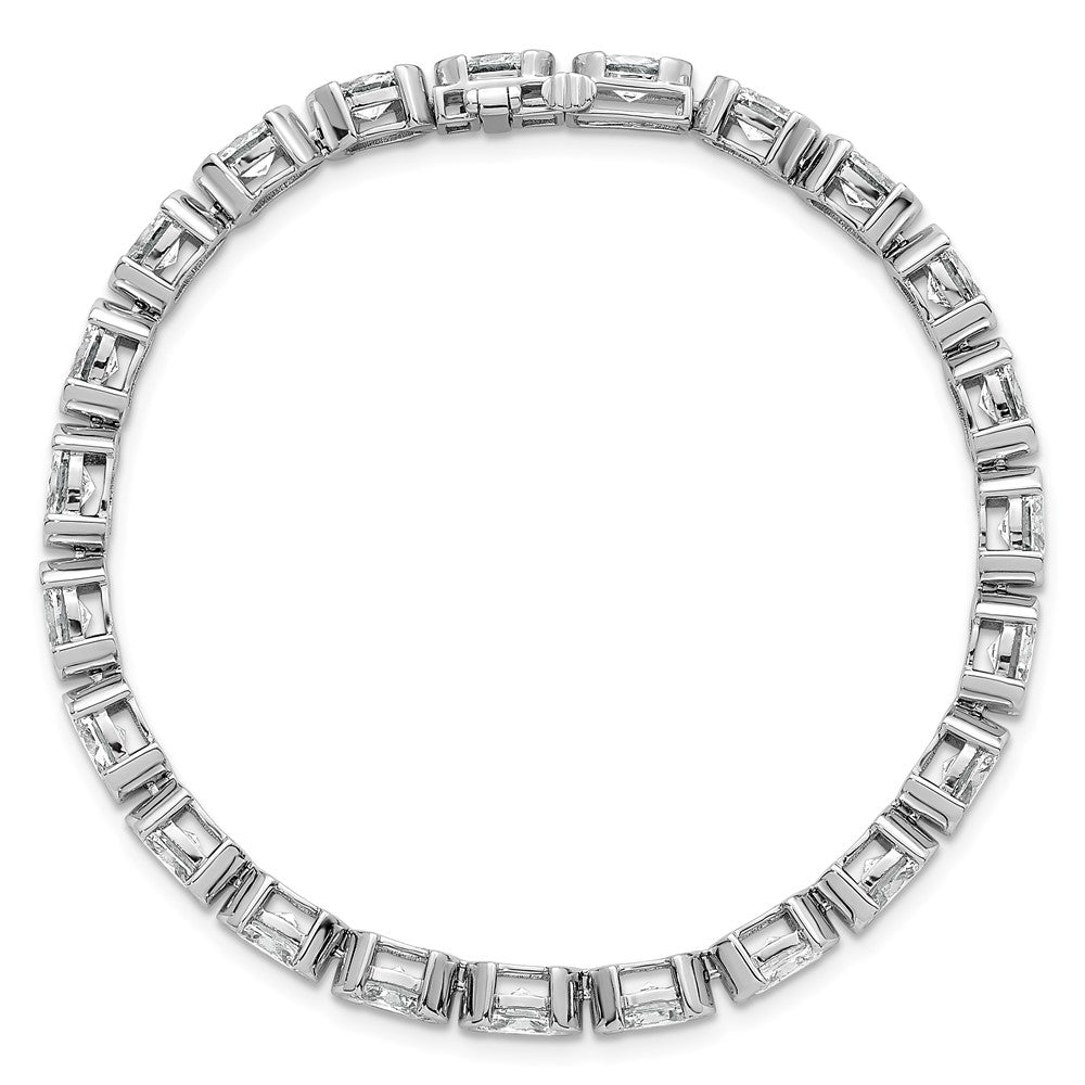 14kw 11 7/8ct Lab Grown Dia VS+ F+ Oval Half Bezel-Set 7in Comp Bracelet