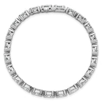14kw 11 7/8ct Lab Grown Dia VS+ F+ Oval Half Bezel-Set 7in Comp Bracelet