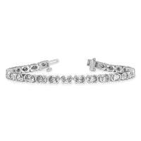 14kw 11 7/8ct Lab Grown Dia VS+ F+ Oval Half Bezel-Set 7in Comp Bracelet