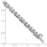 14kw 11 7/8ct Lab Grown Dia VS+ F+ Oval Half Bezel-Set 7in Comp Bracelet