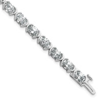 14kw 11 7/8ct Lab Grown Dia VS+ F+ Oval Half Bezel-Set 7in Comp Bracelet