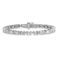 14kw 8 1/2ct Lab Grown Dia VS+ F+ 7in Oval Half Bezel-Set Comp Bracelet