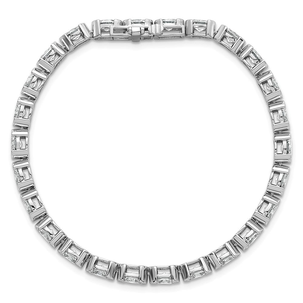 14kw 8 1/2ct Lab Grown Dia VS+ F+ 7in Oval Half Bezel-Set Comp Bracelet
