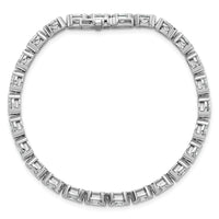 14kw 8 1/2ct Lab Grown Dia VS+ F+ 7in Oval Half Bezel-Set Comp Bracelet