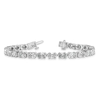 14kw 8 1/2ct Lab Grown Dia VS+ F+ 7in Oval Half Bezel-Set Comp Bracelet