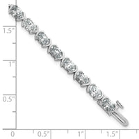 14kw 8 1/2ct Lab Grown Dia VS+ F+ 7in Oval Half Bezel-Set Comp Bracelet