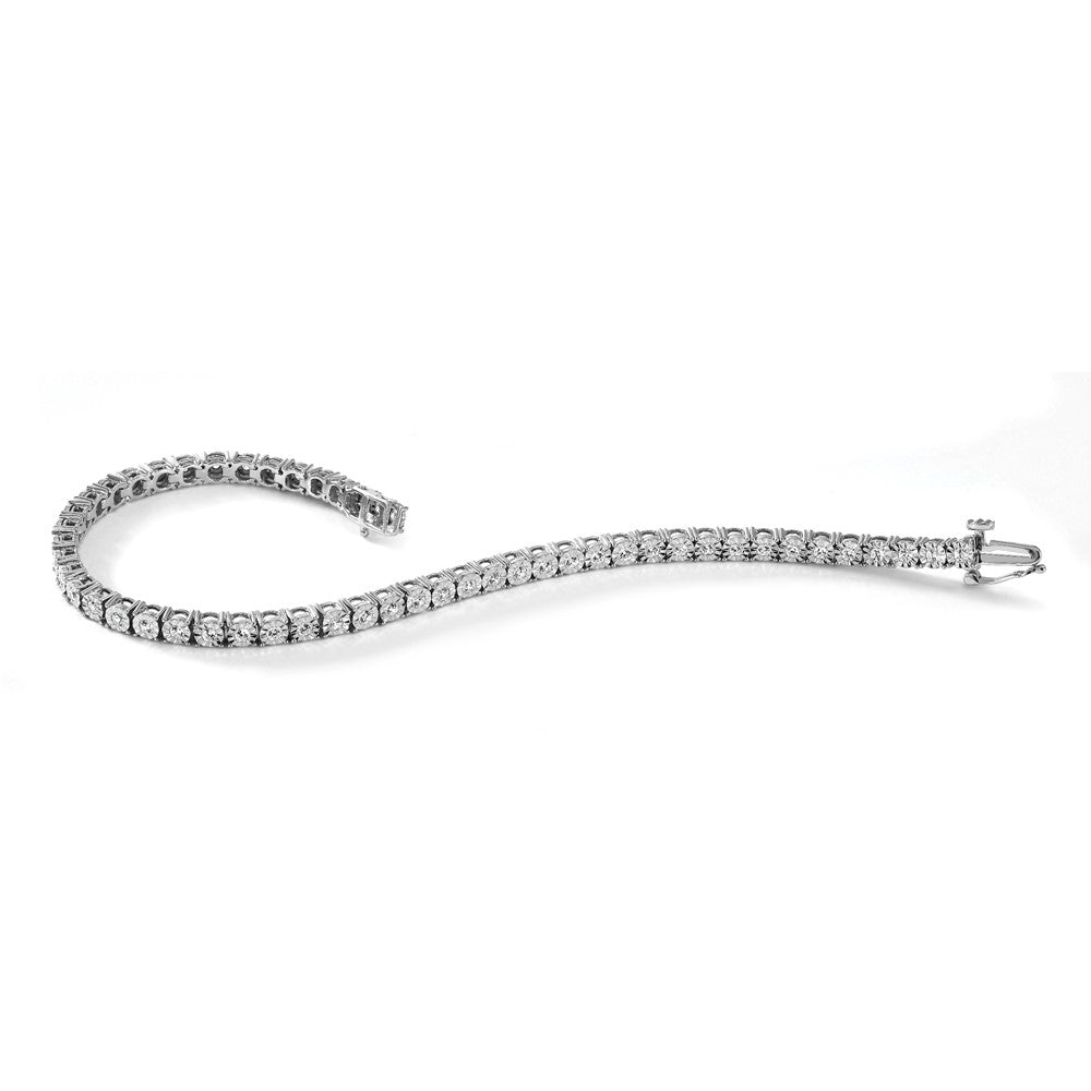 Sterling Silver 1ct Lab Grown Diamond VS/SI+ G+ Comp Tennis Bracelet