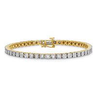Sterling Silver Gold-plated Lab Grown Diamond Tennis Bracelet