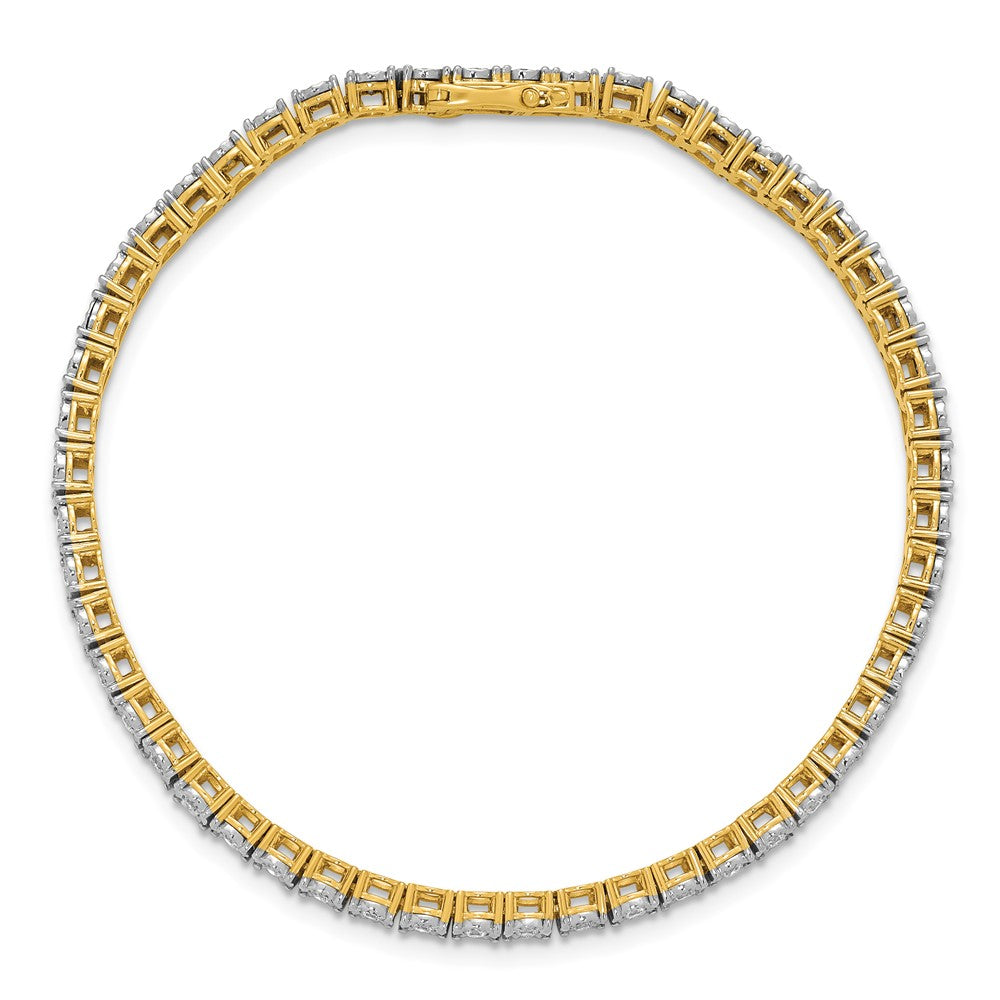 Sterling Silver Gold-plated Lab Grown Diamond Tennis Bracelet