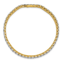 Sterling Silver Gold-plated Lab Grown Diamond Tennis Bracelet