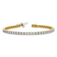 Sterling Silver Gold-plated Lab Grown Diamond Tennis Bracelet