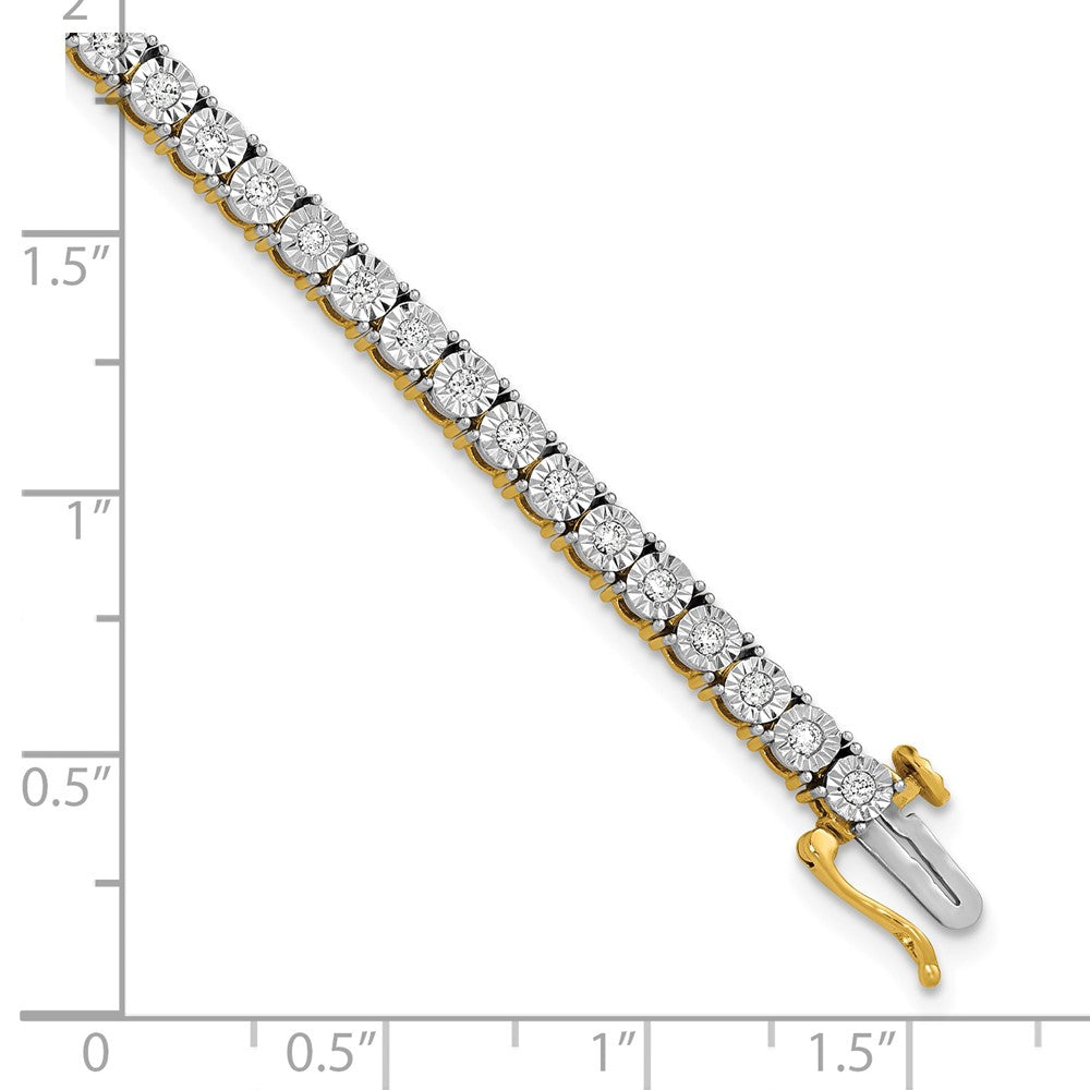 Sterling Silver Gold-plated Lab Grown Diamond Tennis Bracelet
