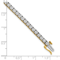 Sterling Silver Gold-plated Lab Grown Diamond Tennis Bracelet