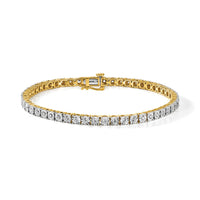 Sterling Silver Gold-plated Lab Grown Diamond Tennis Bracelet