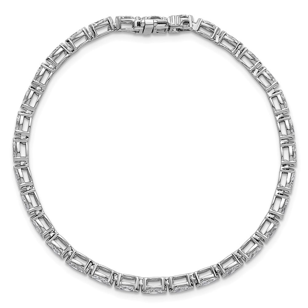 14kw Marquise Lab Grown Diamond VS+ F+ Half Bezel Set Tennis Bracelet