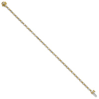 14k Pear Lab Grown Diamond VS+ F+ Half Bezel Set Tennis Bracelet